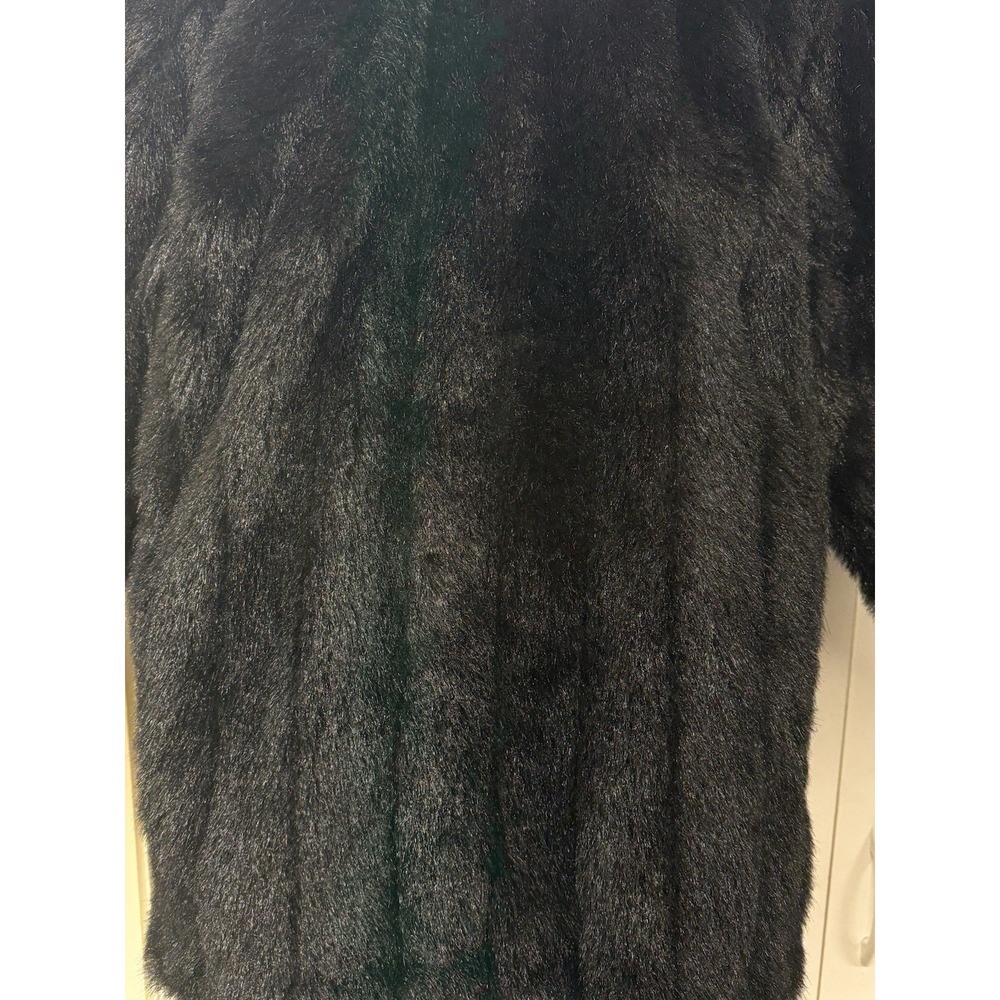 Vtg Hanna Of California Black Faux Fur Jacket Coat Womens Streetwear Sz Large? - Picture 5 of 7